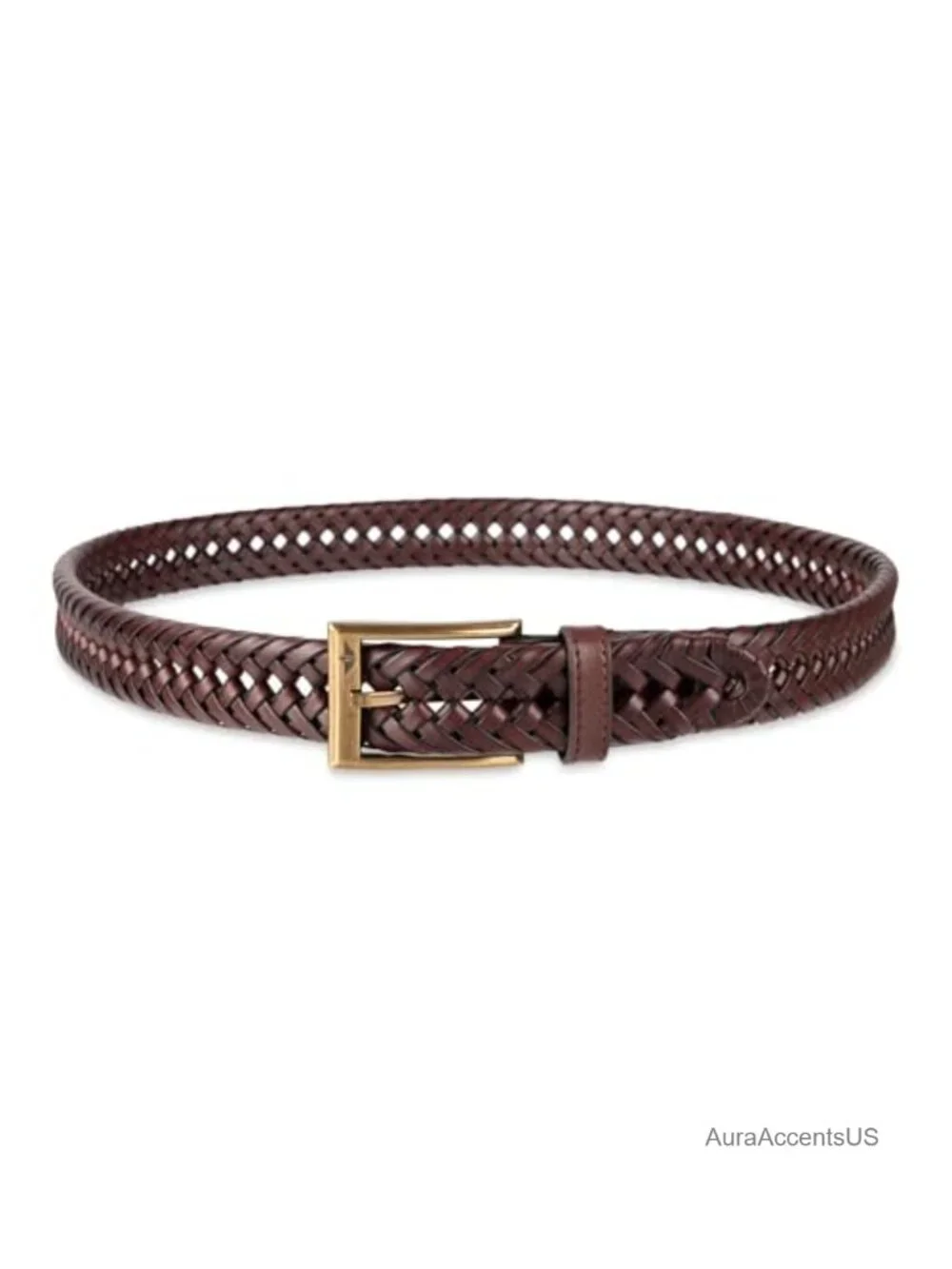 Men's Braided Leather Belt Fully Adjustable Casual Strap